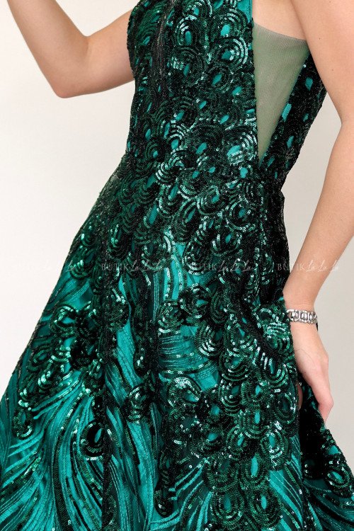 Sukienka maxi butelkowa zieleń Abigail 4