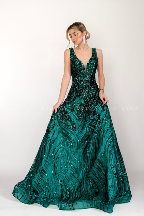 Sukienka maxi butelkowa zieleń Abigail 5