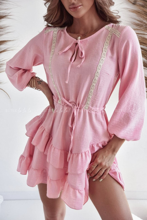 Sukienka lniana różowa Valentina