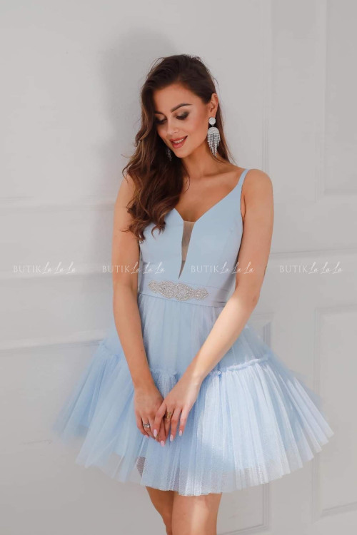 Sukienka mini błękitna Lesley 4