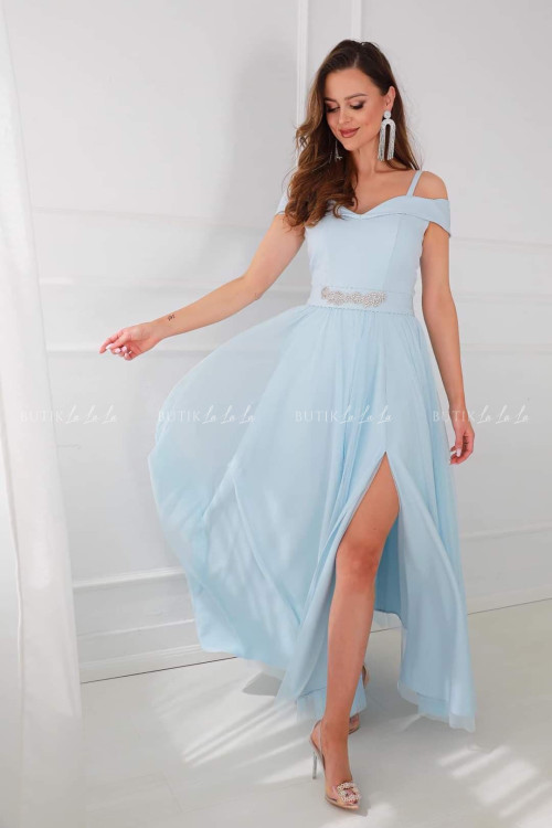 Sukienka błękitna z tiulowym dołem Lily 1
