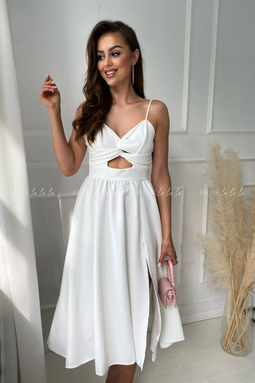 sukienka ecru z wycięciem Summer