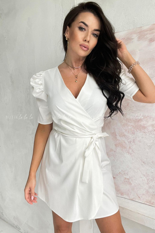 sukienka kopertowa biała Kathia