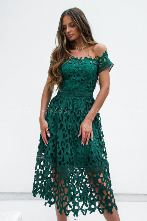 Sukienka gipiurowa zielona Caprrina