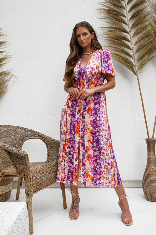 Sukienka w wielokolorowy print Mateldo 2