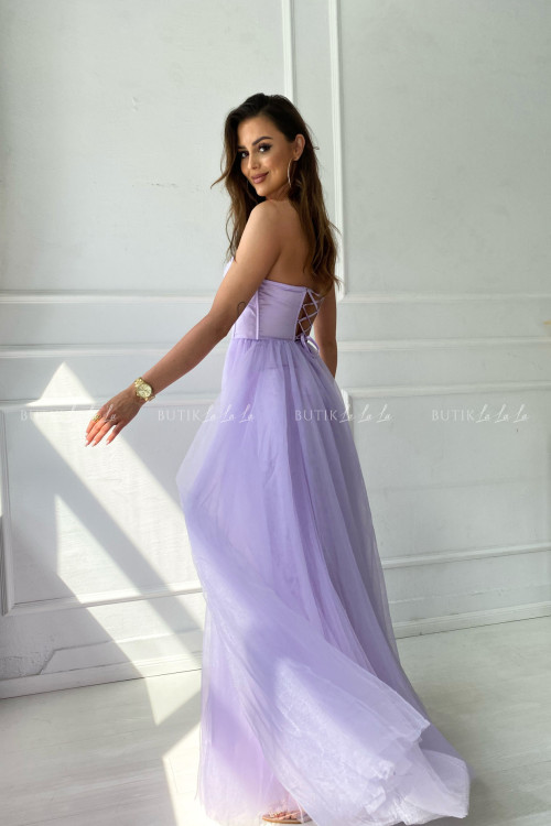 Sukienka tiulowa maxi liliowa Jadwige 1