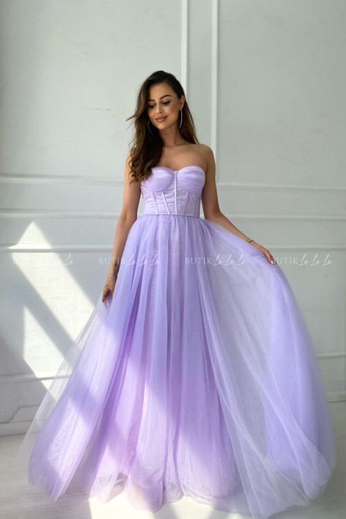 Sukienka tiulowa maxi liliowa Jadwige