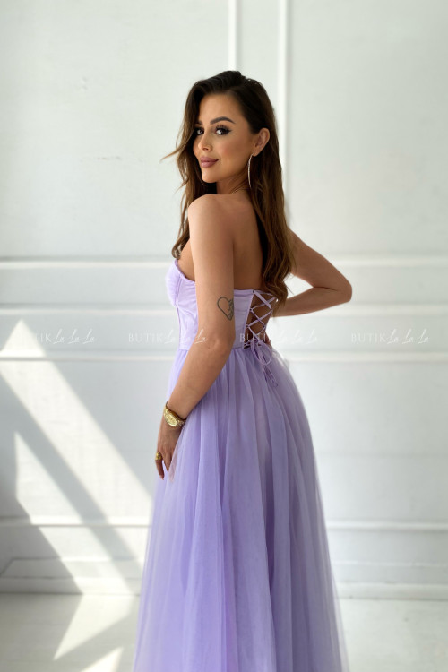 Sukienka tiulowa maxi liliowa Jadwige 2
