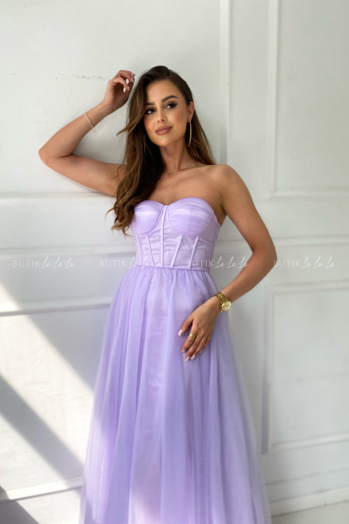 Sukienka tiulowa maxi liliowa Jadwige 3