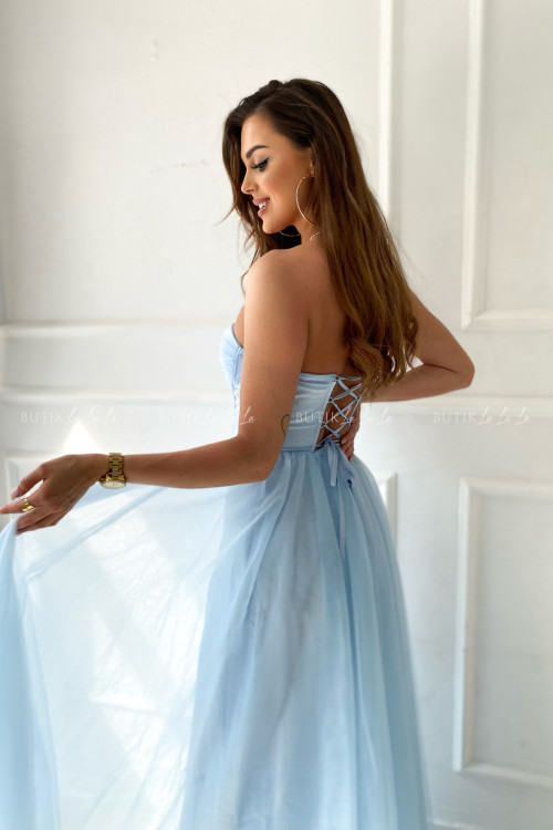 Sukienka tiulowa maxi błękitna Jadwige 1