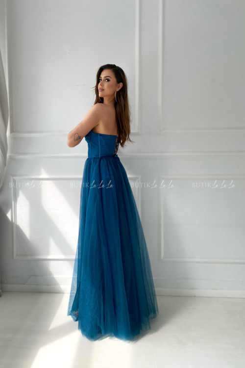 Sukienka tiulowa maxi szmaragdowa Jadwige 1