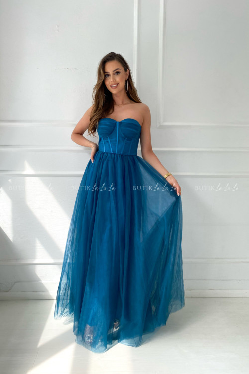 Sukienka tiulowa maxi szmaragdowa Jadwige 2