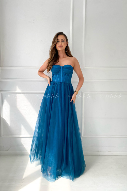 Sukienka tiulowa maxi szmaragdowa Jadwige 3