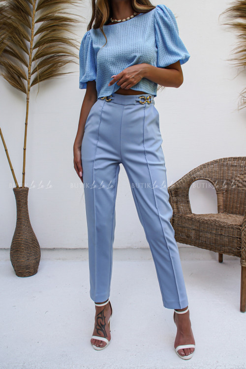 Spodnie niebieskie z łańcuszkami Omaro 2