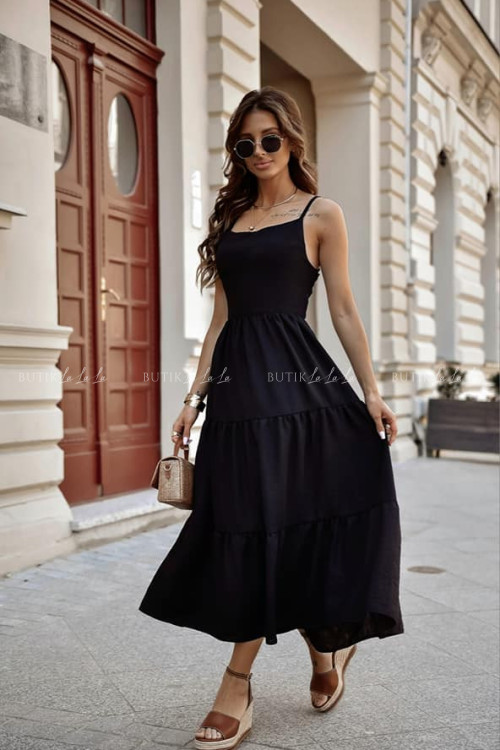 Sukienka na ramiączka czarna Gajana