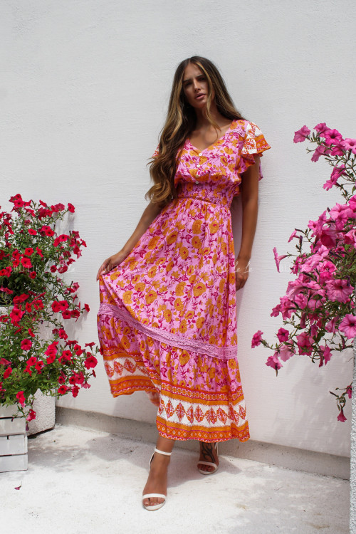 Sukienka maxi w kwiaty Maroko 2