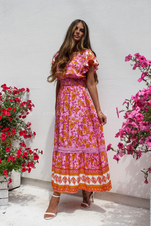 Sukienka maxi w kwiaty Maroko 3