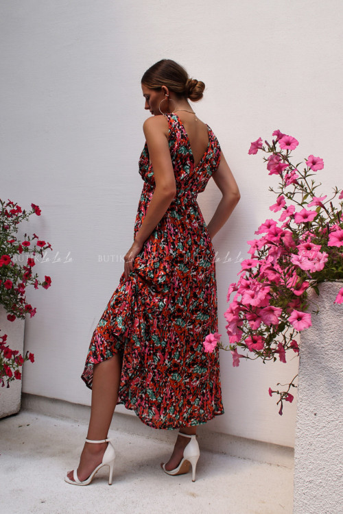 Sukienka plisowana w kolorowy print Maribella 2