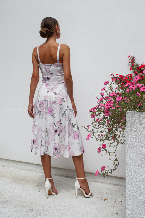 Sukienka biała w kwiatowy print Ameron 3