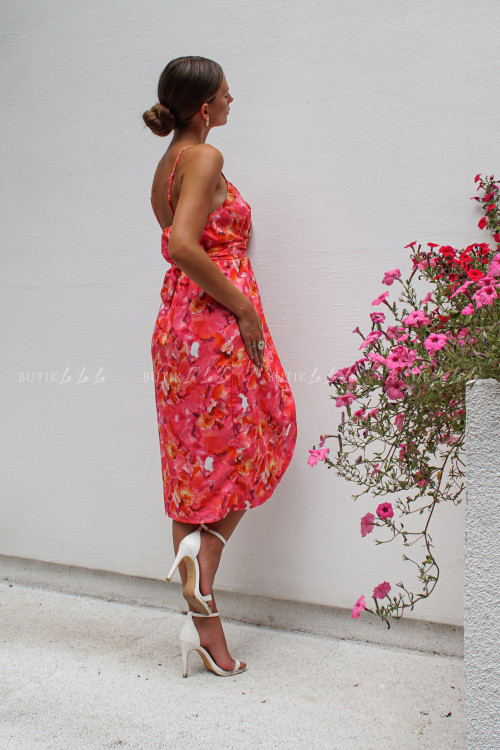 Sukienka różowa w kwiatowy print Selina 3