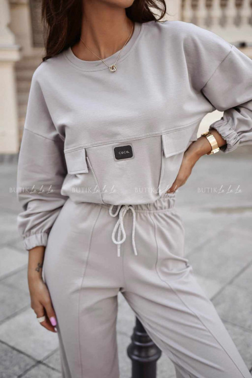 Komplet bawełniany siwy Neron