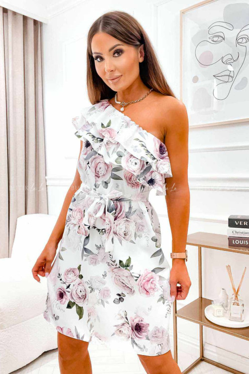 sukienka na jedno ramię w kwiaty Doretti 1