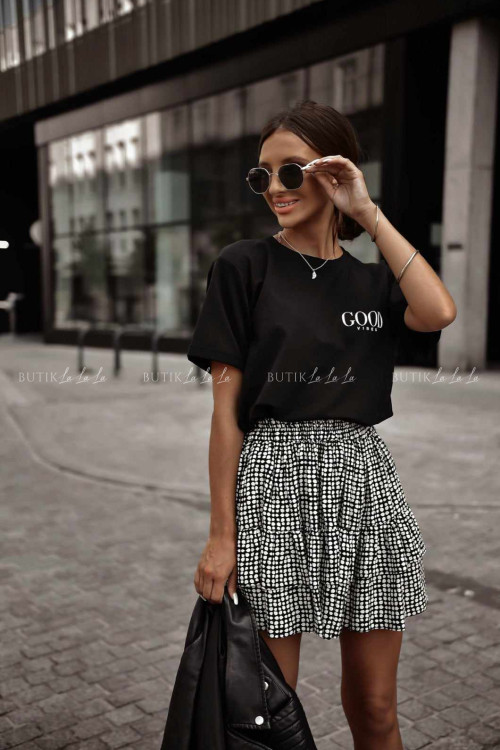 Bluzka czarna z napisem Good Vibes 2