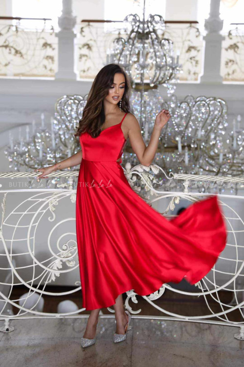 Sukienka maxi satynowa czerwona Giovanna 2