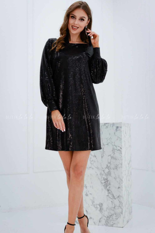 Sukienka błyszcząca czarna Sarah 1