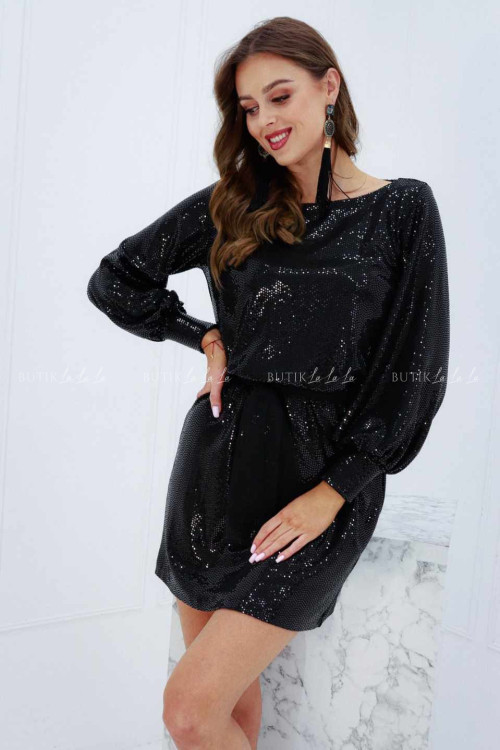 Sukienka błyszcząca czarna Sarah 2