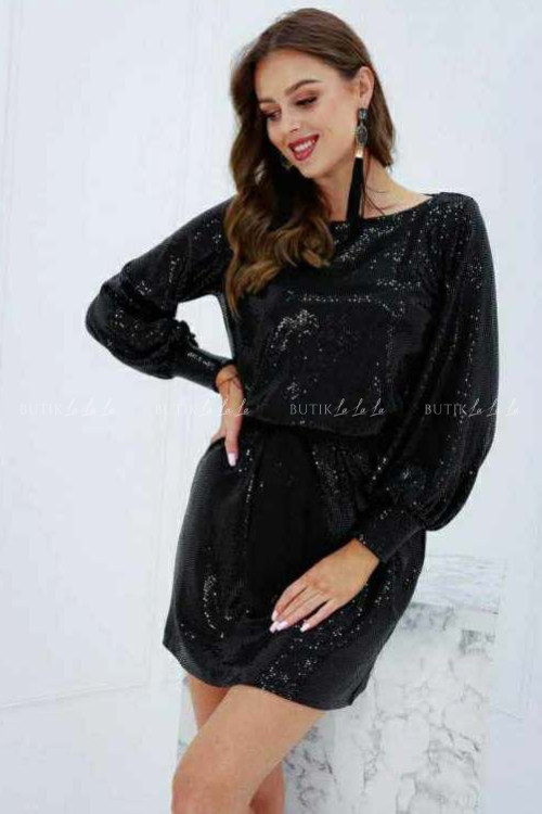 Sukienka błyszcząca czarna Sarah 4