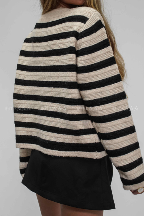 Sweter rozpinany beżowo czarny Ricky 2