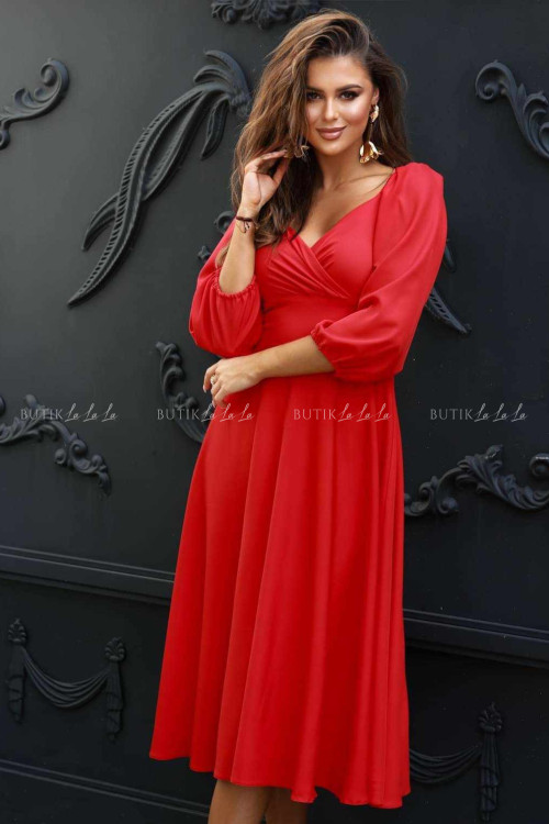 sukienka czerwona midi Naomar 3