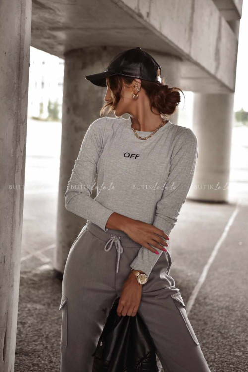 Bluzka szara z napisem Off 1