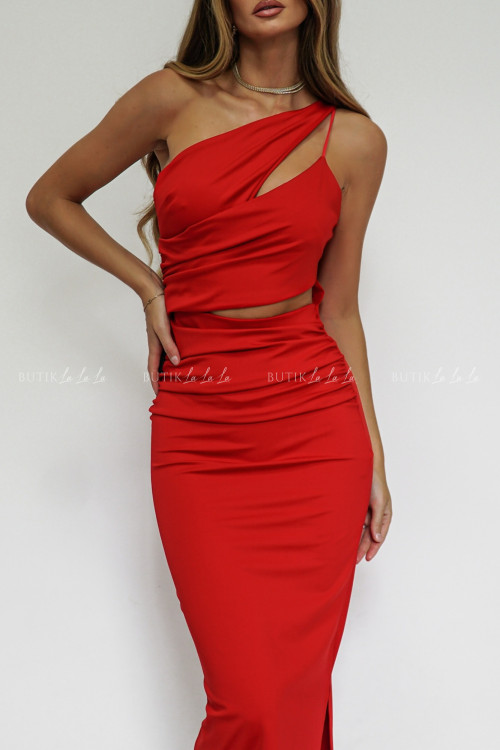 Sukienka z wycięciami czerwona Osaka