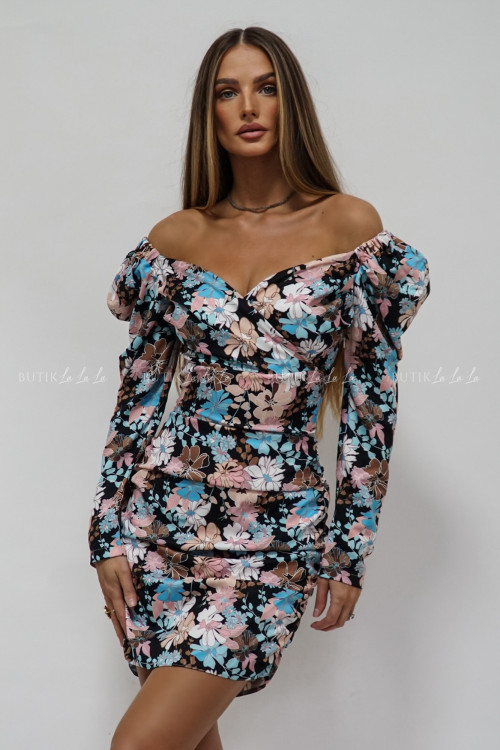 Sukienka sky blue flowers Almerka 2