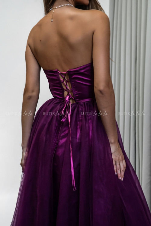 Sukienka amarantowa tiulowa Lili 2