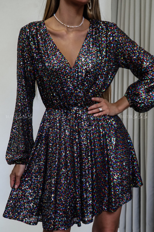 Sukienka w kolorowe cekiny Rumba