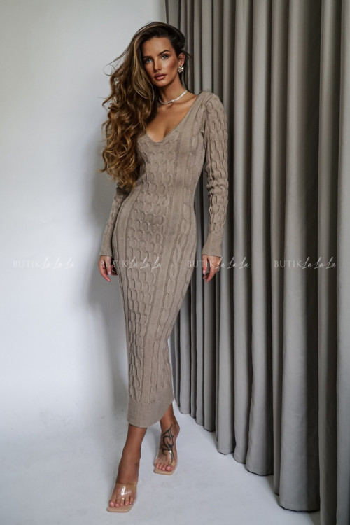Sukienka swetrowa beżowa Hailey 2