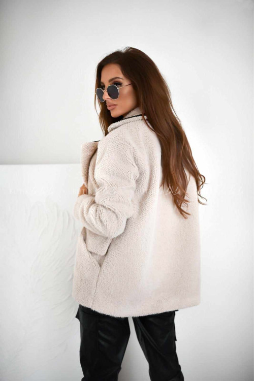 Kurtka z imitacji baranka beżowa Verti 1