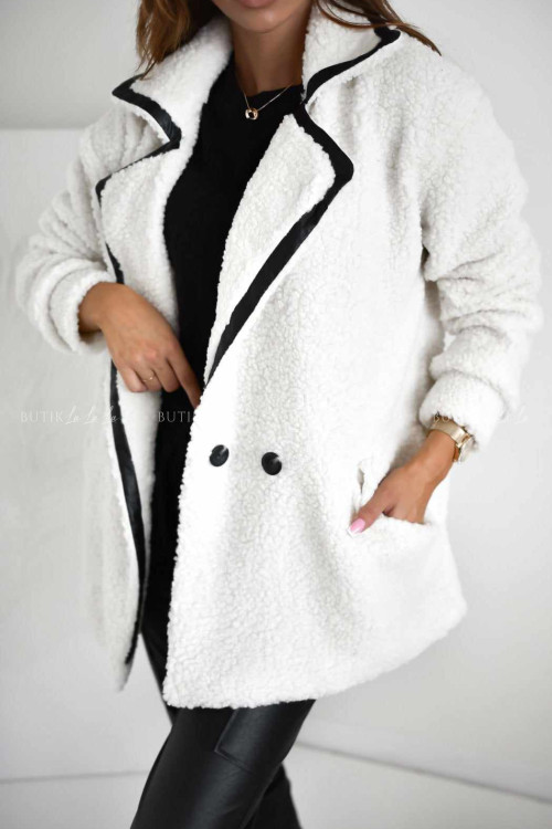 Kurtka z imitacji baranka biała Verti