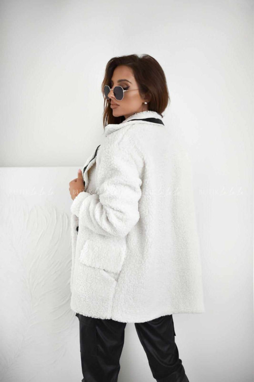 Kurtka z imitacji baranka biała Verti 1