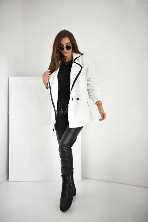 Kurtka z imitacji baranka biała Verti 2