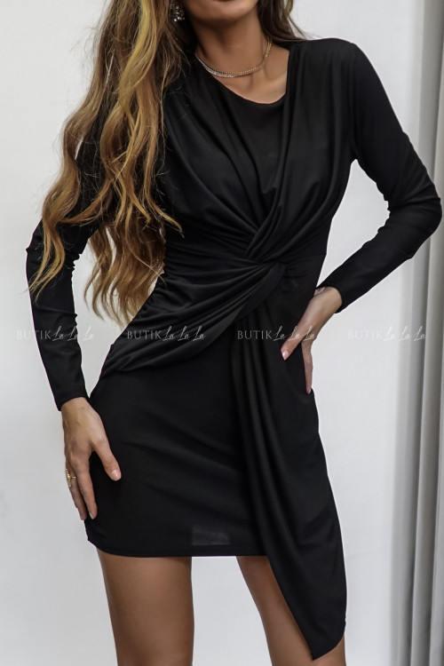 Sukienka na długi rękaw czarna Tetty