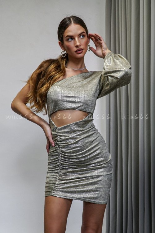 Sukienka połyskująca złota Sarol 2