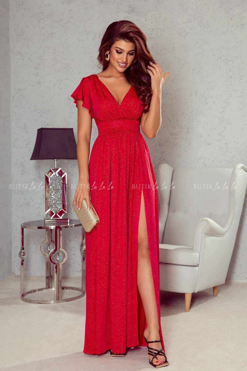 sukienka czerwona maxi Karolain