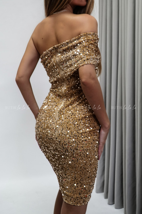 Sukienka cekinowa złota Candy 2