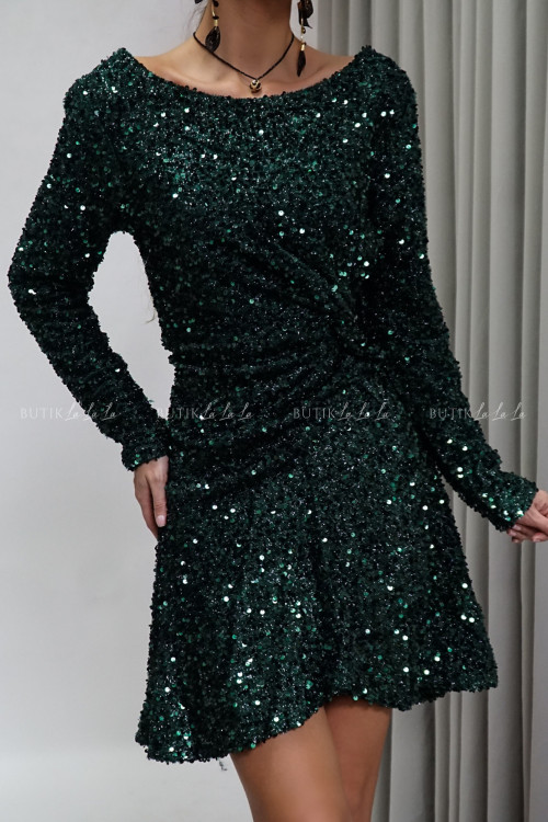 Sukienka cekinowa zielona Saturday