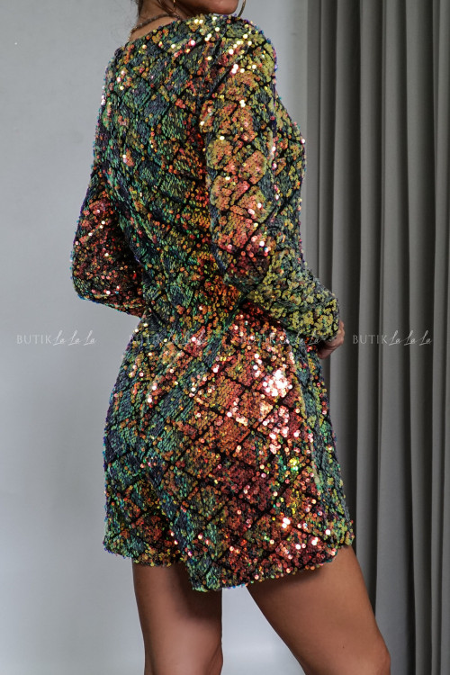 Kombinezon czarny w wielokolorowe cekiny Heleno 2