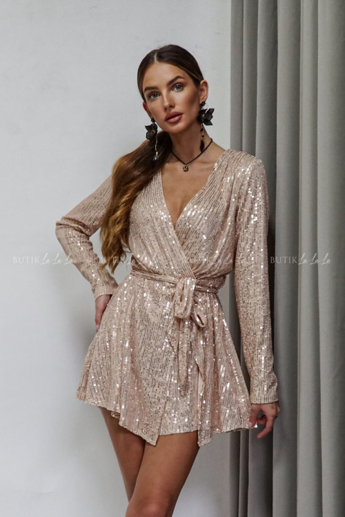 Kombinezon cekinowy zloty Manuel 1